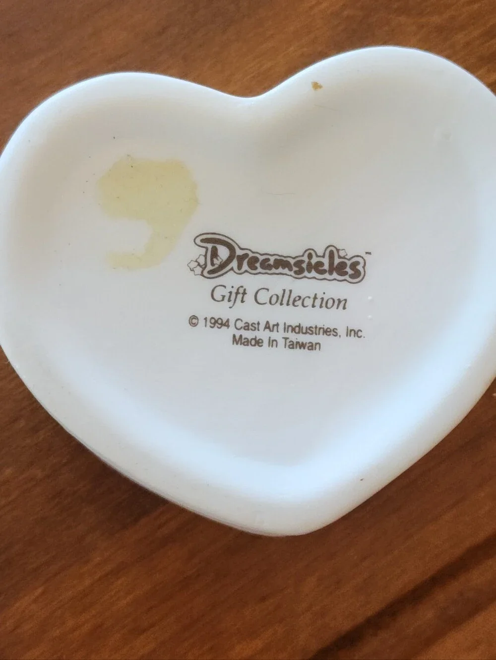 Vtg 1994 Trinket Box Dreamsicles Heart Shape Angel Cherub Floral 2.75